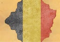 Flag of Belgium in big broken material concrete cracked hole facade Royalty Free Stock Photo