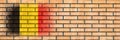 Flag of Belgium. Flag painted on a brick wall. Brick background. Copy space. Textured background Royalty Free Stock Photo
