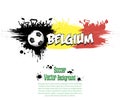 Flag of Belgium and football fans