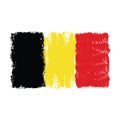 Flag of Belgium,hand drawn watercolor design