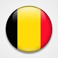 Flag of Belgium. Round glossy badge