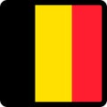 Flag of Belgium in the shape of square with contrasting contour, social media communication sign