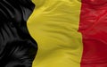 Flag of the Belgium waving in the wind 3d render Royalty Free Stock Photo