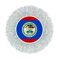 Flag of Belize with colorful rays.