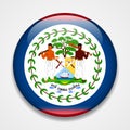 Flag of Belize. Round glossy badge