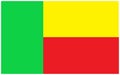 The flag of Benin one vertical band of green and two horizontal bands of yellow and red