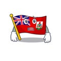 Flag bermuda isolated cartoon afraid the mascot