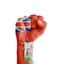 Flag of Bermuda painted on human fist like victory symbol Royalty Free Stock Photo