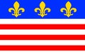 Flag of Beziers in Herault of Occitanie is a Region of France