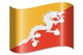 Bhutan - waving country flag, shadow