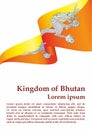 Flag of Bhutan, Kingdom of Bhutan. Template for award design, an official document with the flag of Bhutan. Royalty Free Stock Photo