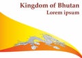 Flag of Bhutan, Kingdom of Bhutan. Template for award design, an official document with the flag of Bhutan. Royalty Free Stock Photo