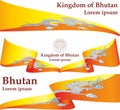 Flag of Bhutan, Kingdom of Bhutan. Template for award design, an official document with the flag of Bhutan. Royalty Free Stock Photo