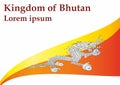 Flag of Bhutan, Kingdom of Bhutan. Template for award design, an official document with the flag of Bhutan. Royalty Free Stock Photo