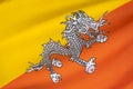 National Flag - Kingdom of Bhutan Royalty Free Stock Photo