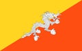 Flag Bhutan. Vector illustration