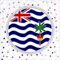Flag of BIOT with network background. Royalty Free Stock Photo