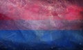 flag of Bisexual Pride with fabric texture. equality concept. grunge retro plain background. Top view