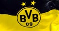 Flag of Borussia Dortmund waving in the wind