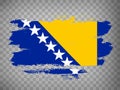 Flag Bosnia and Herzegovina, brush stroke background. Flag Bosnia and Herzegovina Bosnia and Herzegovina on tranparent backrgound