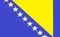 The flag of Bosnia and Herzegovina yellow triangle keeping right aligned by seven white five pointed stars