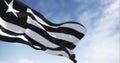 Flag of Botafogo football club waving in the wind on a clear day