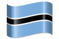 Botswana - waving country flag, shadow
