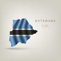 Flag of BOTSWANA as a country with shadow