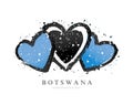 Flag of Botswana in the form of three hearts Royalty Free Stock Photo