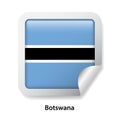Flag of Botswana. Round glossy sticker Royalty Free Stock Photo