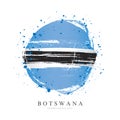 Flag of Botswana in the shape of a big circle Royalty Free Stock Photo