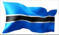 Flag of the Botswana waving in the wind.