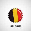 Flag bottle cap on white background. Belgium flag background. Abstract isolated vector illustration Royalty Free Stock Photo