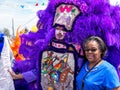 Flag boy from the Wild Magnolias on Super Sunday on LaSalle Street Royalty Free Stock Photo