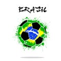 Flag of Brazil as an abstract soccer ball Royalty Free Stock Photo