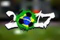Flag of Brazil as an abstract soccer ball Royalty Free Stock Photo
