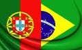 Flag of the Brazil and Portugal Royalty Free Stock Photo