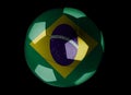 Flag of Brazil on Soccer ball Royalty Free Stock Photo