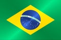 Flag of Brazil in traditional colors and proportion. Metal texture. 3D rendering Royalty Free Stock Photo