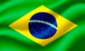 Flag of Brazil waving in the wind.