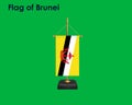 Flag Of Brunei, Brunei flag, National flag of Brunei. table flag of Brunei