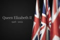 The flag at Buckingham Palace was lowered to half mast after the death of Queen Elizabeth II. Royalty Free Stock Photo