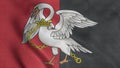 Flag of Buckinghamshire, city of England, waving in wind. Realistic flag background