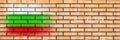 Flag of Bulgaria. Flag painted on a brick wall. Brick background. Copy space. Textured background Royalty Free Stock Photo