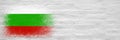 Flag of Bulgaria. Flag painted on a white plastered brick wall. Brick background. Copy space. Textured background Royalty Free Stock Photo