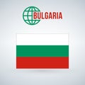 flag of bulgaria illustration isolated on modern background with shadow.