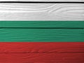 Flag of Bulgaria on wooden wall background. Grunge Bulgaria flag texture. Royalty Free Stock Photo