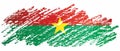 Flag of Burkina Faso, Burkina Faso country in West Africa. Template for award design, an official document with the flag of Burkin