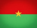 Flag of Burkina Faso, Two horizontal bands of red and green with a yellow five-pointed star in the center, Illustration image