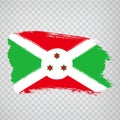 Flag Burundi from brush strokes. Flag Republic of Burundi on transparent background for your web site design, logo, app, UI